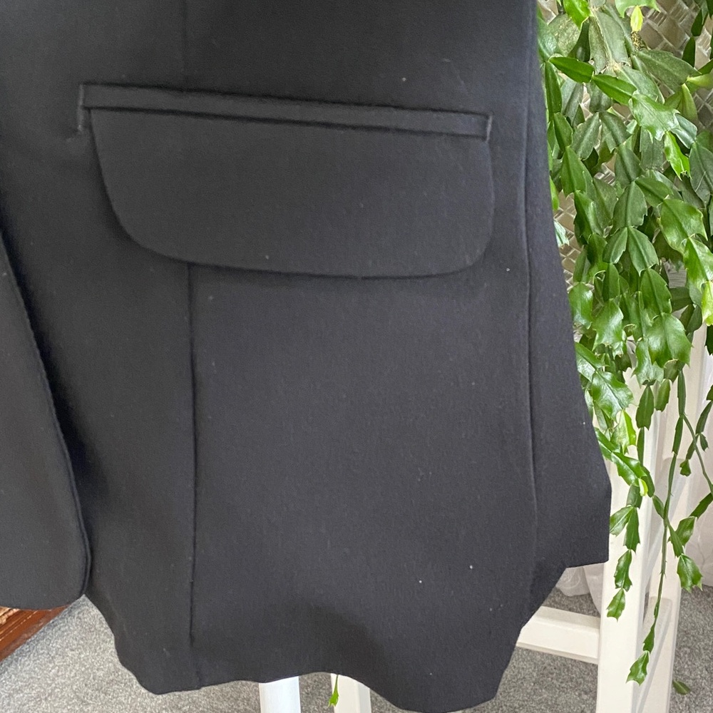 Black Fitted One Button Blazer Power Professional Jacket Button Sleeve Chic Boss - Picture 10 of 17